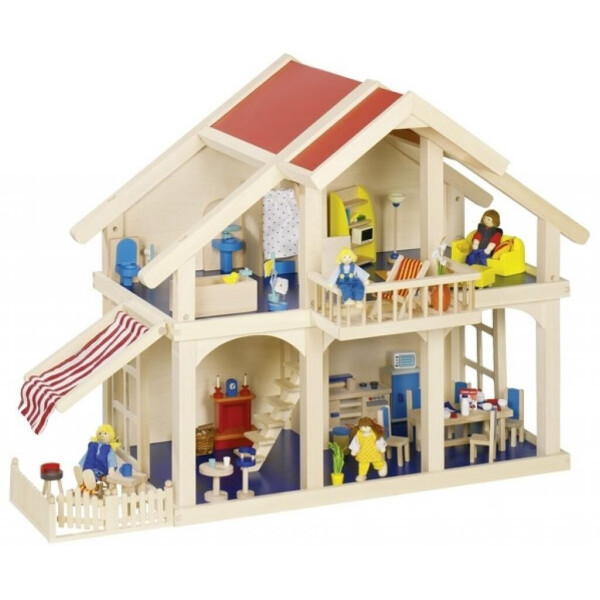 

Игровой набор Goki Кукольный домик 2 этажа с внутреним двориком (51893G)