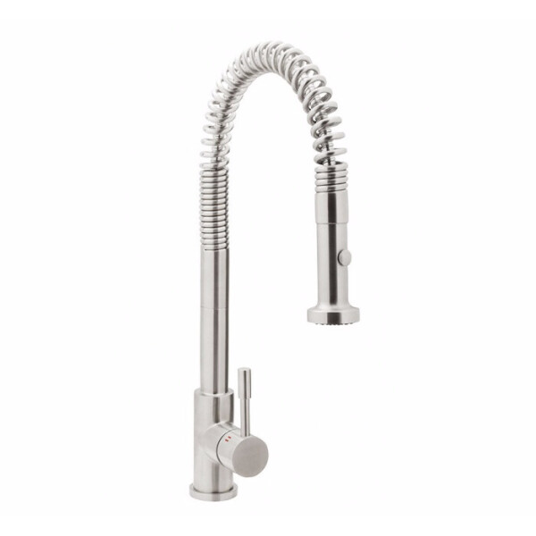 

Смеситель для кухни GENEBRE INOX, нерж. сталь, выдвижной излив (65207 18 60 66) (20197)