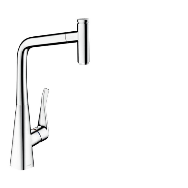 

Кухонный смеситель с выдвижным изливом Hansgrohe Metris Select 14884000 (23986)
