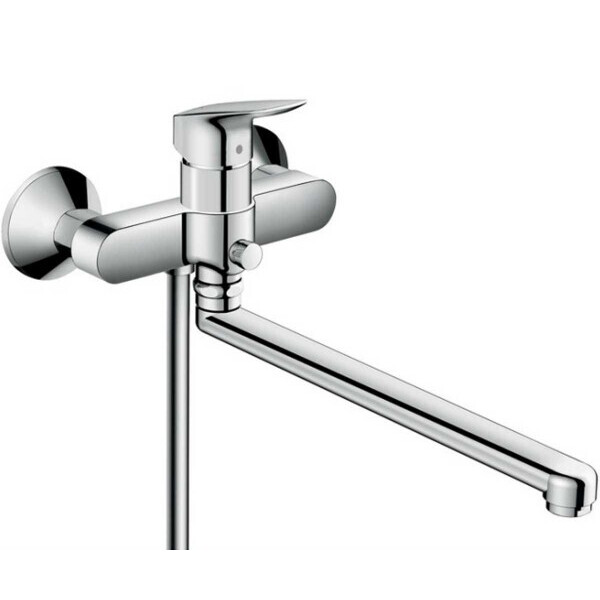 

Смеситель с длинным изливом для ванны однорычажный настенный Hansgrohe Logis 71402000 (24444)