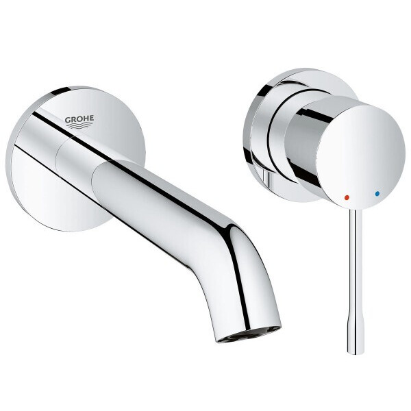 

Смеситель для раковины однорычажный настенный Grohe на два отверстия ESSENCE NEW 19408001 (25495)