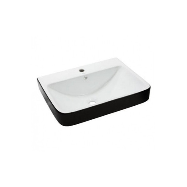 

Керамическая раковина 60 см Newarc Countertop 5014BW бело-черная (26795)