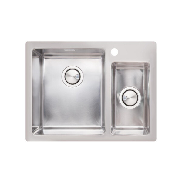 

Стальная мойка, двойная, прямоугольная Apell Linear Plus LNP3418FBC 615х472 в комплекте с донным клапаном, сифоном (35691)