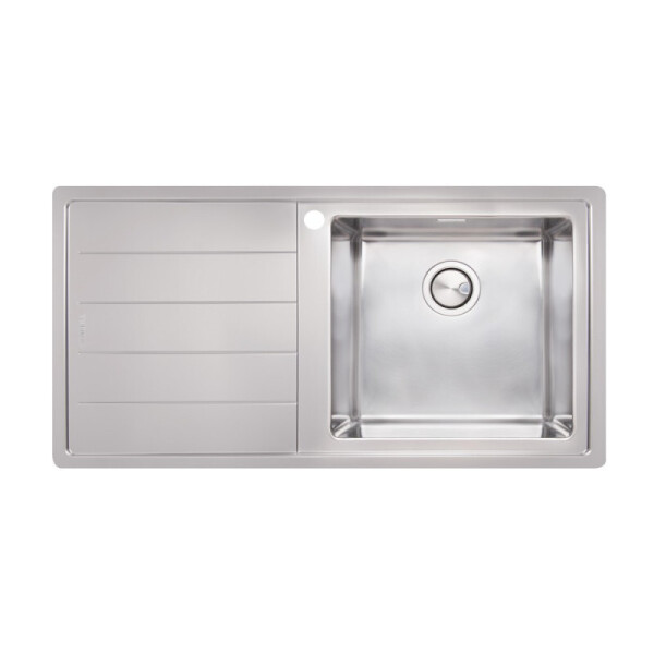 

Стальная мойка, прямоугольная Apell Linear Plus LNP1001FLBC 1000х500 LEFT в комплекте с донным клапаном, сифоном (35686)