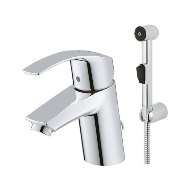 

Смеситель для раковины с гигиеническим душем Grohe Eurosmart 23124002, хром (28864)