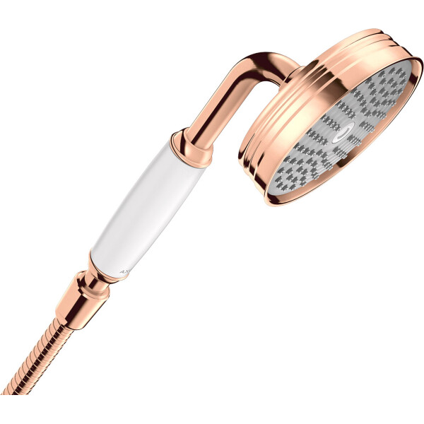 

Ручной душ с белой рукояткой HANSGROHE AXOR 16320300 полированное красное золото (29316)