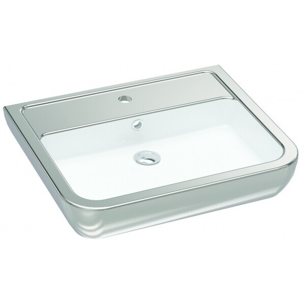

Раковина прямоугольная Idevit Halley 60 см 3201-0455-12, серебряная (29966)