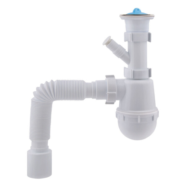 

Сифон для кухни с отводом для стиральной машины Krono Plast М1550 KROM1550 белый (56244)