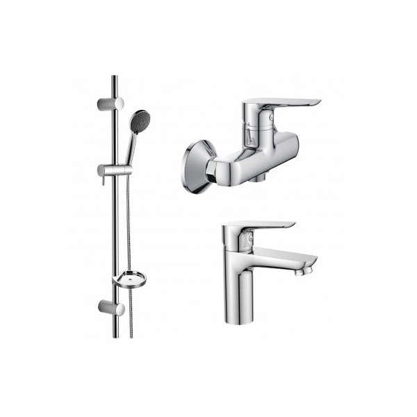 

Набор смесителей для душа, умывальника и душевая стойка Imprese Kit21082 хром (49297)