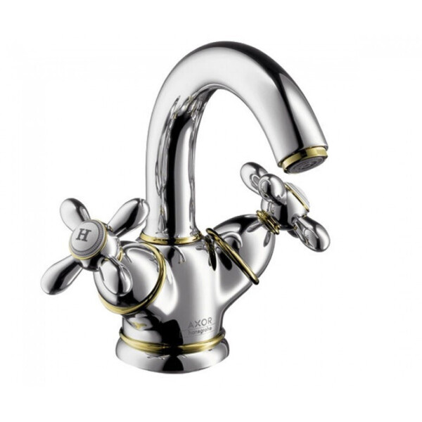 

Смеситель для раковины двухвентильный HANSGROHE Axor Carlton 17030090 хром-золото (58235)