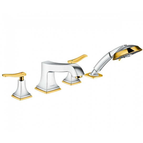 

Смеситель на борт ванны на 4 отверстия, двухвентильный HANSGROHE METROPOL CLASSIC 31441090 хром/золото (52642)