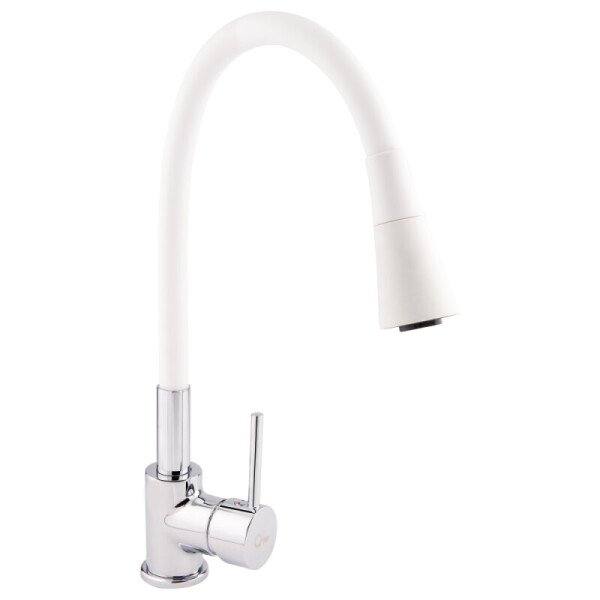 

Смеситель для кухни с выдвижным изливом Q-tap Spring CRW 007F-1 QTSPRCRW007F1 хром-белый (53555)