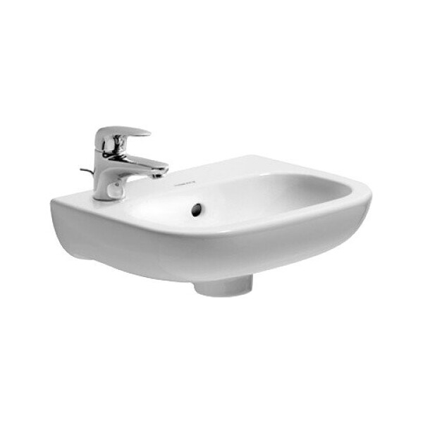 

Керамическая раковина накладная DURAVIT D-code 36х27см отверстие для смесителя слева 07053600092 белая (57588)