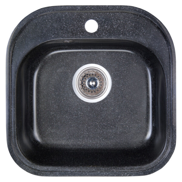 

Кухонная мойка гранитная квадратная Fosto 4849 kolor 420 FOS4849SGA420 черная (54535)