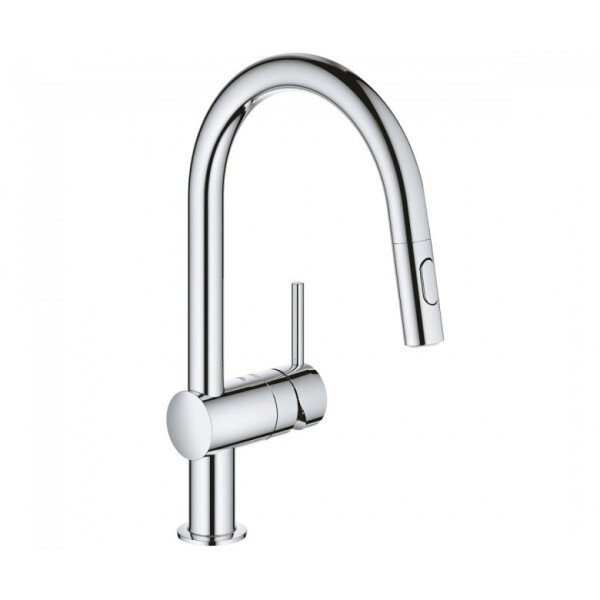 

Кухонный смеситель однорычажный с выдвижным изливом GROHE Minta 32321002 хром (60176)