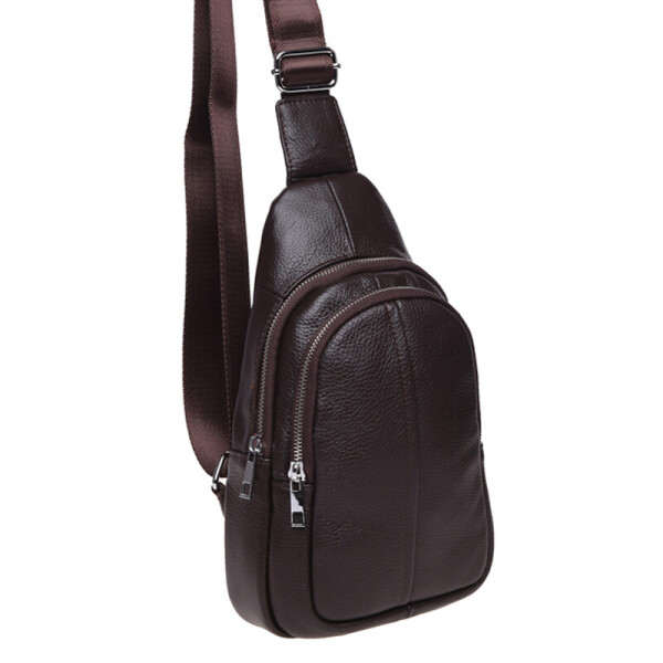 

Мужской кожаный рюкзак через плечо Keizer K1156-brown