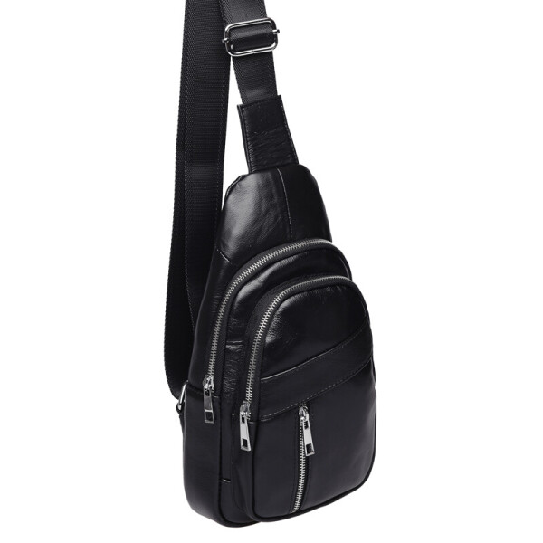

Мужской кожаный рюкзак через плечо Keizer K1169-black