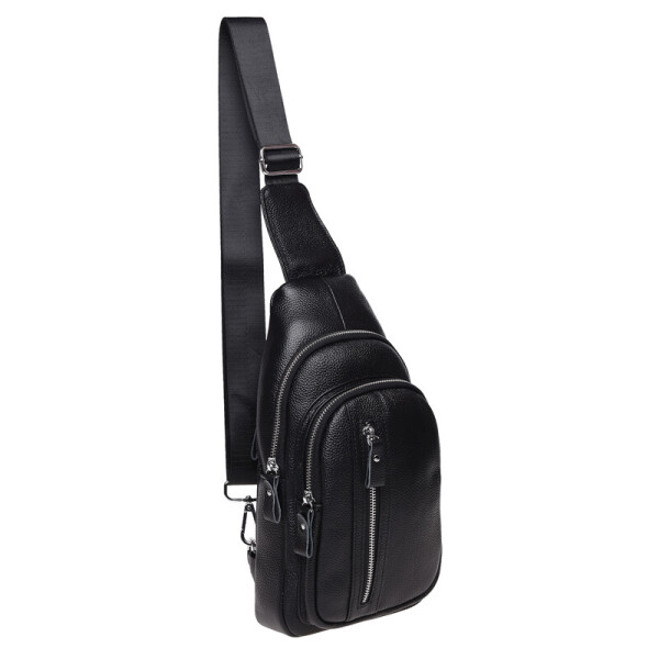 

Мужской кожаный рюкзак через плечо Keizer K15055-black