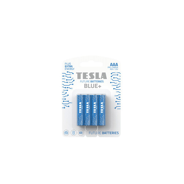 

Цинк-углеродные батарейки TESLA AАA BLUE+ (R03)