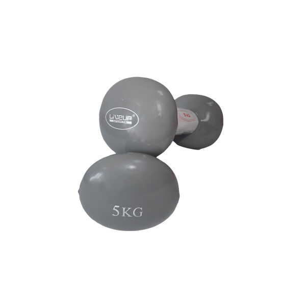 

Гантели LiveUp Vinyl Dumbbell EGG HEAD 5 кг Серый (LS2001-5)