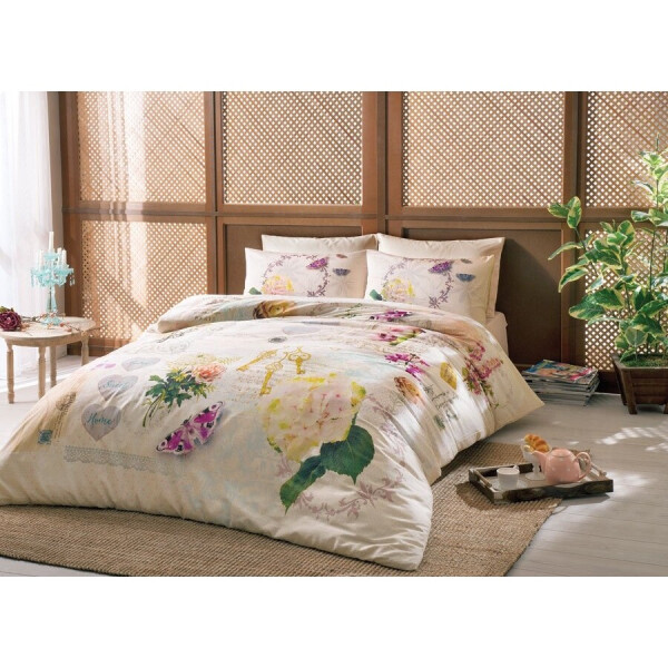 

Tac сатин - Claire krem v01 кремовый евро (8696048512234)