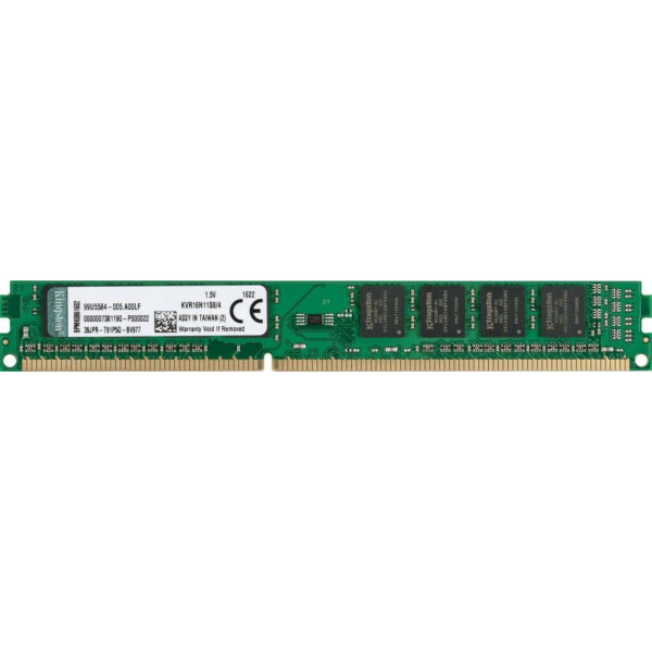 

Оперативная память Kingston 4GB [1x4GB 1600MHz DDR3 CL11 SRx8 DIMM] (KVR16N11S8/4)