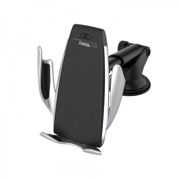 

Держатель Hoco CA34 автоматический Elegant with wireless charger Silver