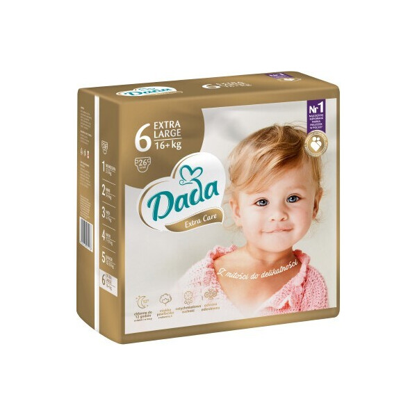 

Подгузники Dada Extra Care 6 Extra Large (16+ кг), 26 шт (8594159081178)