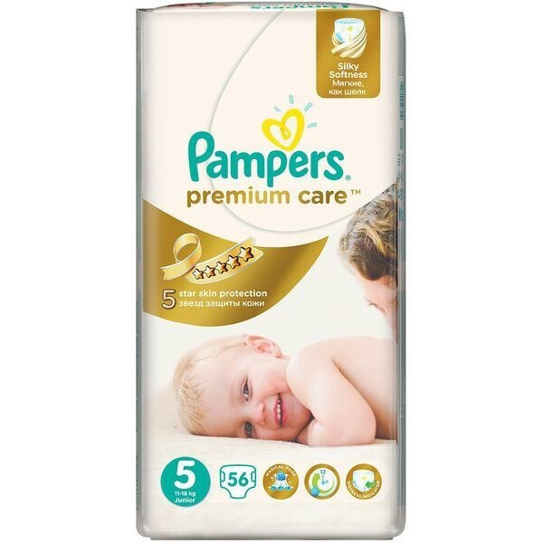 

Подгузники Pampers Premium Care Размер 5 (12 - 17 кг), 56 шт