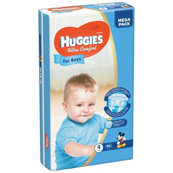 

Подгузники для мальчиков Huggies Ultra Comfort 4 (7 - 16 кг), 66 шт