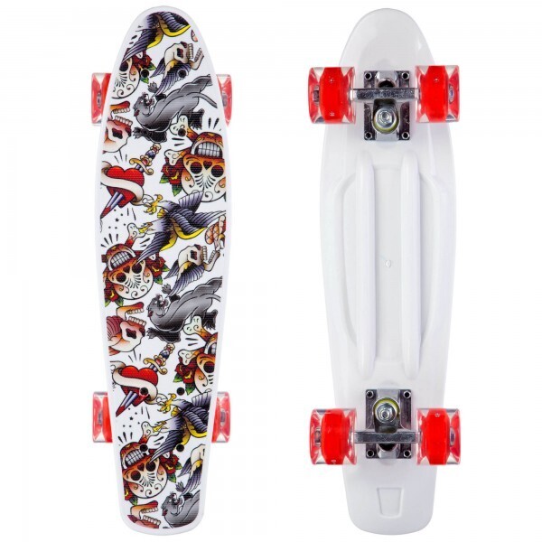 

Скейтборд пластиковый Penny 22in со светящимися колесами SK-881-6 White