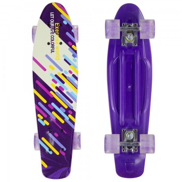 

Скейтборд пластиковый Penny 22in со светящимися колесами SK-881-11 Violet