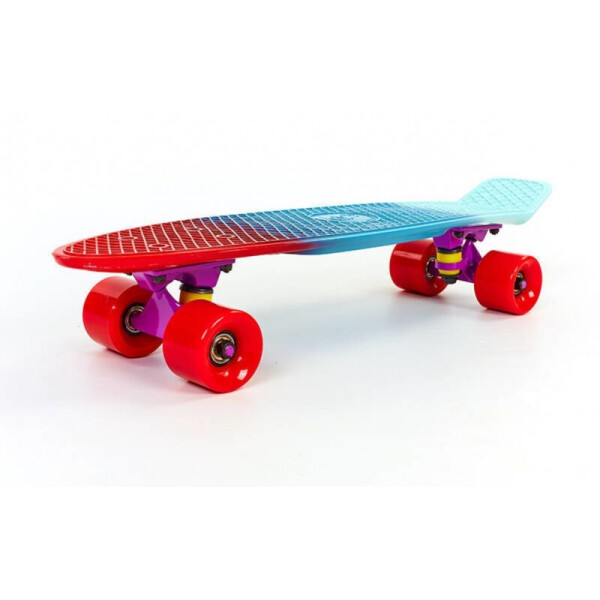 

Скейтборд пластиковый Penny FISH COLOR 22in полосатая дека SK-402-3 Red