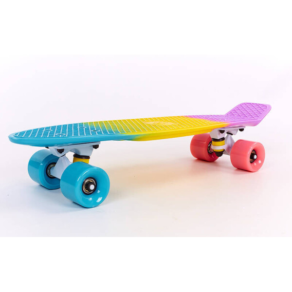 

Скейтборд пластиковый Penny FISH COLOR 22in полосатая дека SK-402-6 Blue/Coral