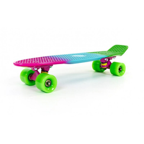 

Скейтборд пластиковый Penny FISH COLOR POINT 22in полосатая дека с цветными болтами SK-407-2 Green