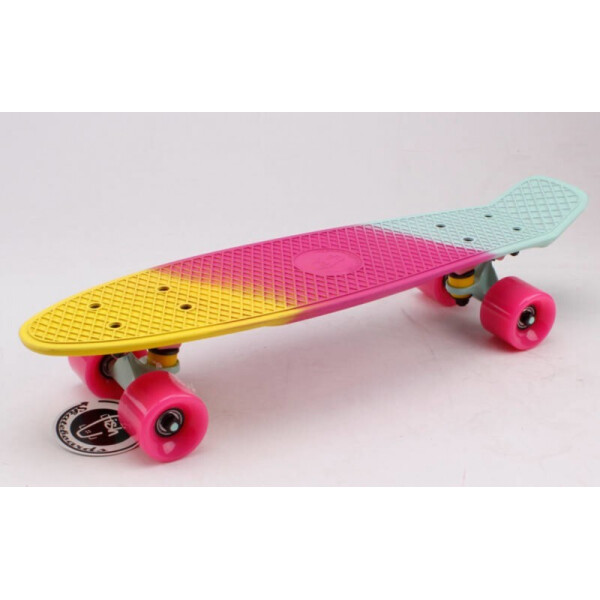 

Скейтборд пластиковый Penny RUBBER SOFT FISH 22in полосатая дека SK-412-10 Pink