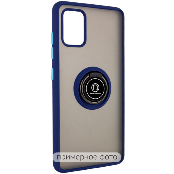 

TPU+PC чехол Deen ColorEdgingRing под магнитный держатель для Realme C3 / 5S (Синий) (904608)