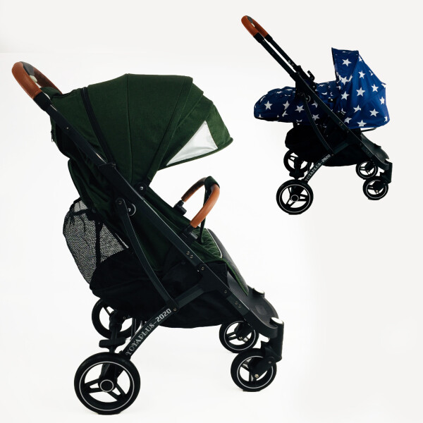 

универсальная 2 в 1 Yoya Plus Pro 2020 на молнии с Бампером для кормления Зелёная с люлькой Звёзды