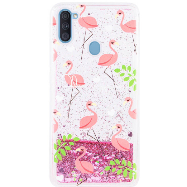 

TPU чехол с переливающимися блестками для Samsung Galaxy A11 (Фламинго) (906076)