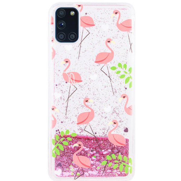 

TPU чехол с переливающимися блестками для Samsung Galaxy A31 (Фламинго) (906084)