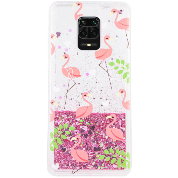 

TPU чехол с переливающимися блестками для Xiaomi Redmi Note 9S (Фламинго) (906112)