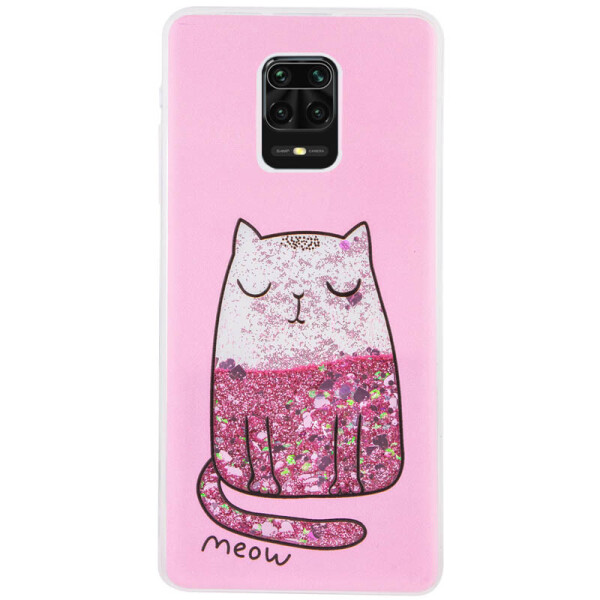 

TPU чехол с переливающимися блестками для Xiaomi Redmi Note 9 Pro Max (Котенок) (906111)