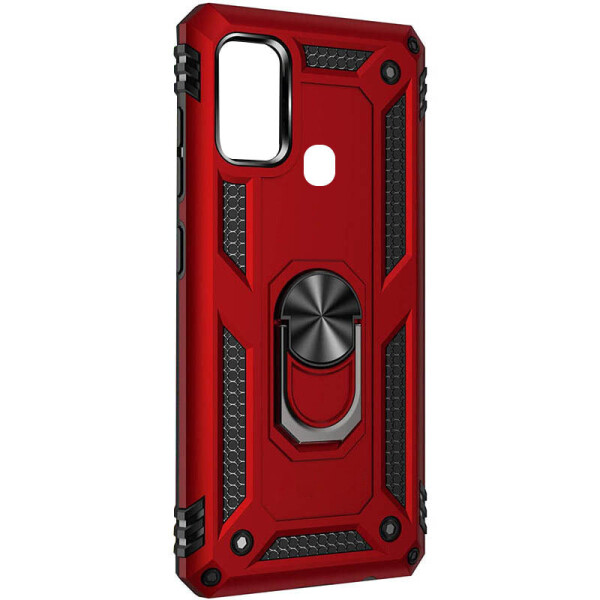

Ударопрочный чехол Serge Ring магнитный держатель для Samsung Galaxy M31 (Красный) (905793)