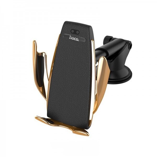 

Держатель Hoco CA34 автоматический Elegant with wireless charger Gold