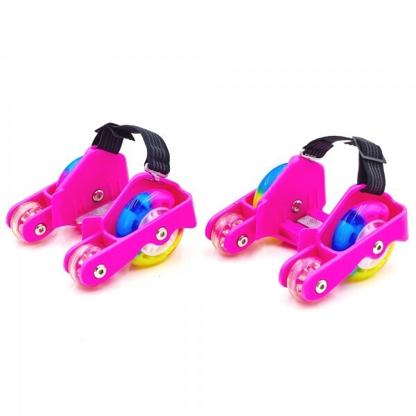 

Ролики на пятку четырехколесные с раздвижной системой Record Flashing Wheel SK-6376 Pink