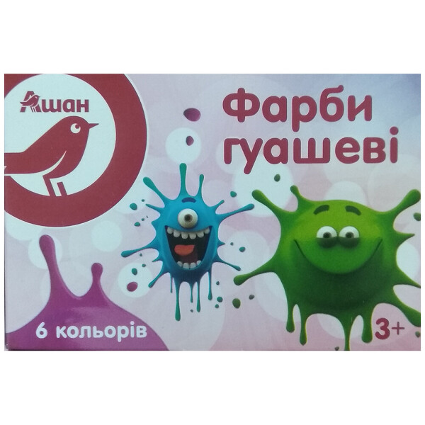 

Гуашь Auchan Red Bird, 6 цветов