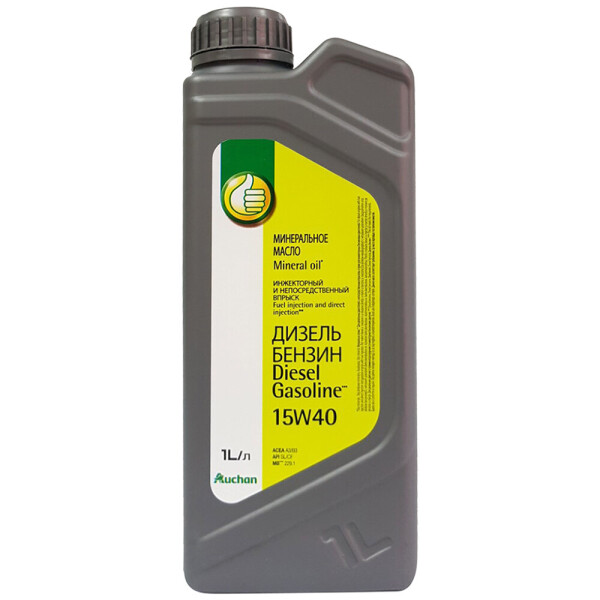

Масло минеральное дизель-бензин Auchan Pouce 15W40, 1 л
