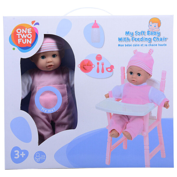 

Набор One Two Fun My Soft Baby With Feeding Chair: пупс со стульчиком для кормления