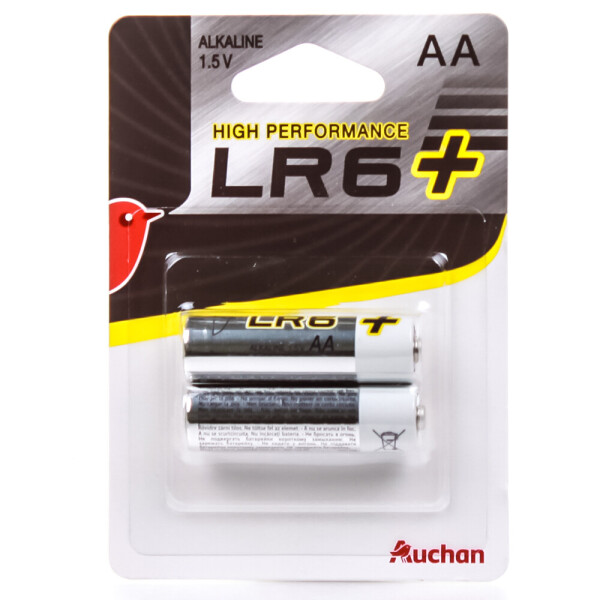 

Батарейки щелочные Auchan LR6+ 2 шт./уп (АА)