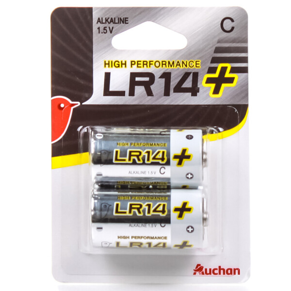 

Батарейки щелочные Auchan LR14+ 2 шт./уп (С)